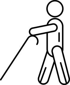 Blindman With Cane Digital Sketch Svg Design, Free Vectors File